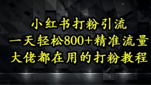 小红书打粉引流，一天轻松500+精准流量，大佬都在用的打粉教程-木白网创