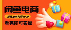 闲鱼高利润电商，入门到出单只需3小时，每天利润1000-木白网创