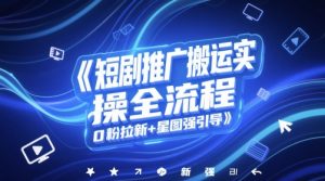 短剧推广搬运实操全流程，0粉拉新+星图强引导-木白网创