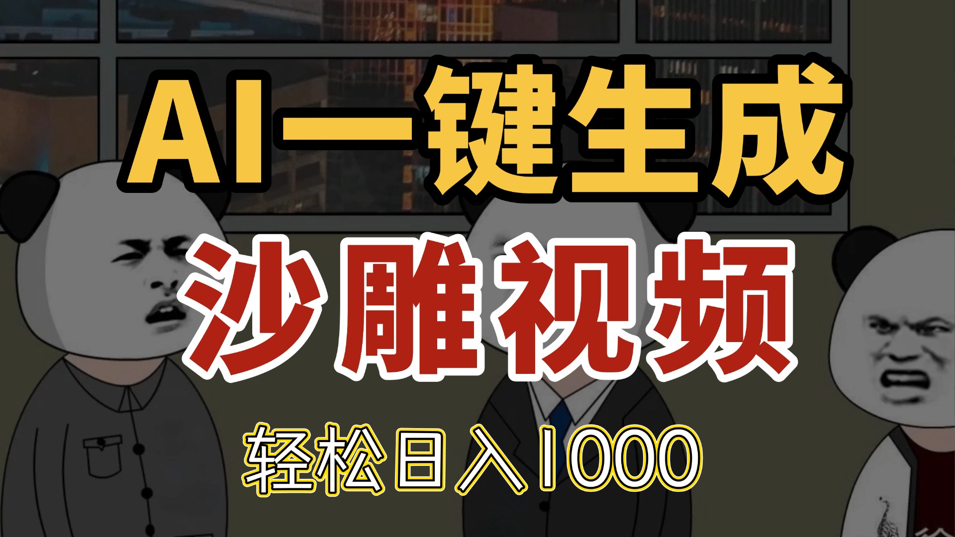 AI一键生成沙雕视频，一条视频千万播放，轻松日入1000-木白网创