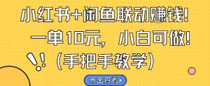 小红书+闲鱼联动挣钱，一单10元，小白可做-木白网创