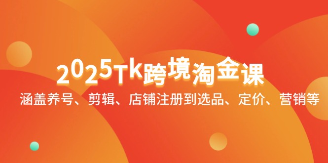 2025Tk跨境淘金课：涵盖养号、剪辑、店铺注册到选品、定价、营销等-木白网创