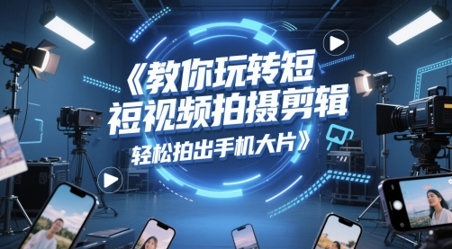 教你玩转短视频拍摄剪辑，轻松拍出手机大片-木白网创