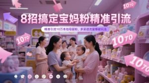 8招搞定宝妈粉精准引流，精准引流10万本地母婴粉，多渠道流量爆破玩法-木白网创