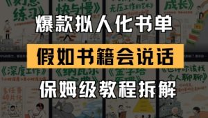 最新爆款拟人化书单玩法，假如书籍会说话，保姆级教程-木白网创