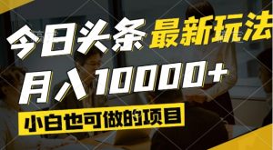 今日头条最新风口,视频掘金,小白也可月入过万,可以矩阵操作-木白网创