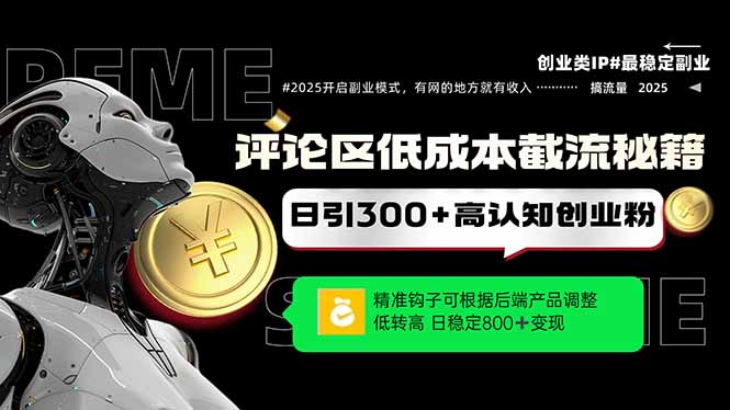 评论区低成本引流秘籍，精准钩子直击用户，单账号日增300+创业粉，日稳…-木白网创