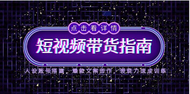 2025短视频带货指南，人设账号搭建，爆款文案创作，表现力速成训练-木白网创