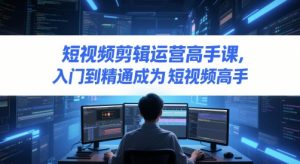 短视频剪辑运营高手课，入门到精通成为短视频高手-木白网创