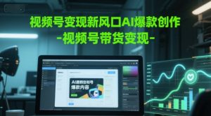 视频号变现新风口AI爆款创作-视频号带货变现-木白网创