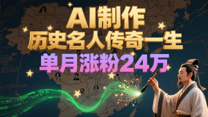 暴力起号！用AI制作历史名人传奇一生，单月涨粉24万，涨粉+变现赛道黑马来了-木白网创