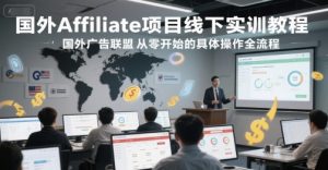国外Affiliate项目线下实训教程，国外广告联盟从零开始的具体操作全流程-木白网创