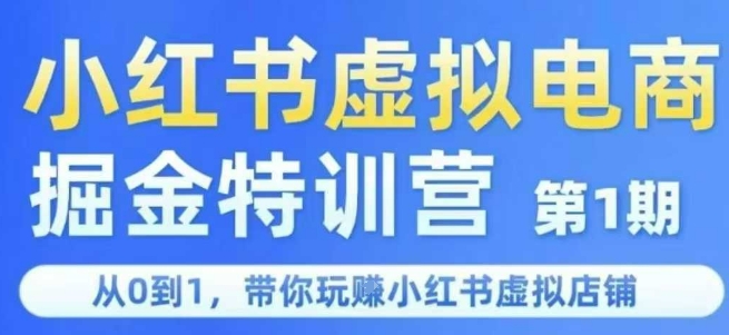 小红书虚拟电商掘金特训营第1期，从0到1，带你玩转小红书虚拟店铺-木白网创