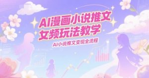 AI漫画小说推文女频玩法教学，AI小说推文变现全流程-木白网创