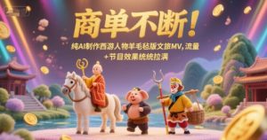 商单不断！纯AI制作西游人物羊毛毡版文旅MV，流量+节目效果统统拉满-木白网创