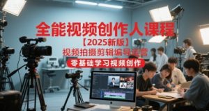 全能视频创作人课程【2025新版】视频拍摄剪辑编导运营，零基础学习视频创作-木白网创