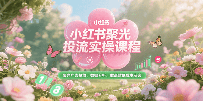 小红书聚光投流实操课程，聚光广告投放、数据分析、做高效低成本获客-木白网创