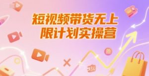 短视频带货无上限计划实操营，新人短视频带货工具流养号破播文案运营篇课程-木白网创