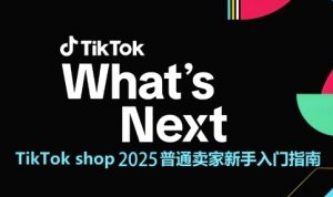 TikTok shop 2025普通卖家新手入门指南，助新手快速掌握从0到1的跨境电商运营逻辑-木白网创