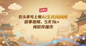 在头条号上用AI生民间故事视频，5天1k+，纯软件操作-木白网创