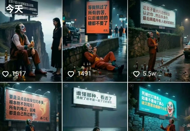 一条视频竟然15W赞！用AI制作小丑自嘲扎心文案视频，当下非常火爆的短视频流量神器-木白网创