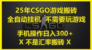 25年CSGO游戏搬砖，全自动运行，不需要玩游戏，手机操作日入3张(不是汇率搬砖)【揭秘】-木白网创