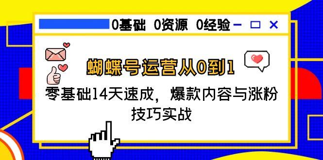 蝴蝶号运营从0到1，零基础14天速成，爆款内容与涨粉技巧实战-木白网创
