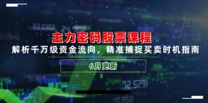 主力密码股票课程，解析千万级资金流向，精准捕捉买卖时机指南(6月更新-木白网创