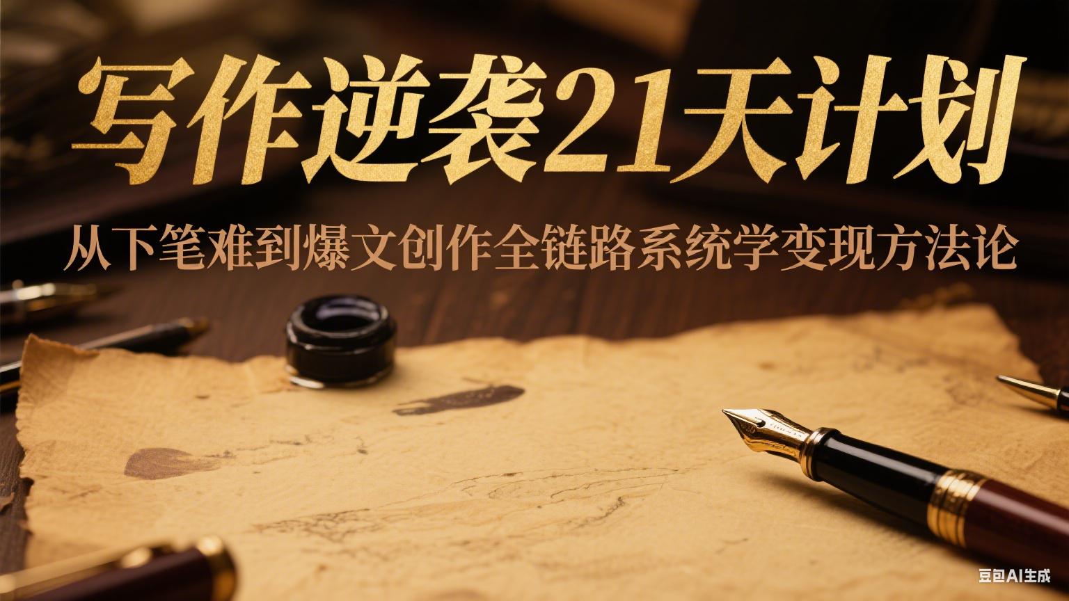 写作逆袭21天计划：从下笔难到爆文创作全链路系统学变现方法论-木白网创