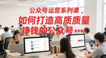 公众号运营系列课，如何打造高质量挣钱的公众号-木白网创