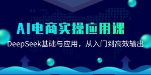 AI电商实操应用课：DeepSeek基础与应用，从入门到高效输出-木白网创