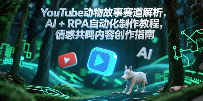 YouTube动物故事赛道解析，AI+RPA自动化制作教程，情感共鸣内容创作指南-木白网创