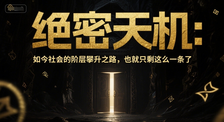 付费文章：绝密天机：如今社会的阶层攀升之路，也就只剩这么一条了-木白网创