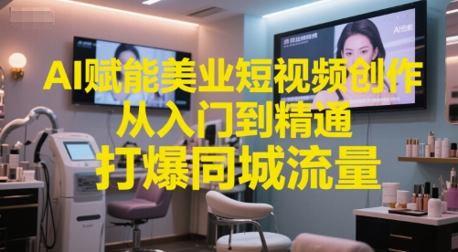 AI赋能美业短视频创作,从入门到精通,打爆同城流量,超级AI工具短视频实操落地-木白网创