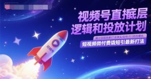 视频号直播底层逻辑和投放计划，短视频微付费撬短引最新打法-木白网创