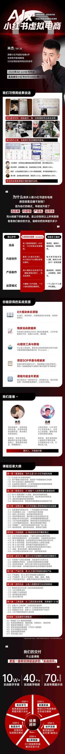 单号月收3w+，小红书低成本搞钱课《AI×小红书虚拟电商》全套-木白网创