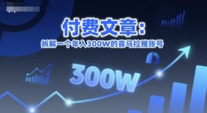 付费文章:拆解一个年入300W的喜马拉雅账号-木白网创