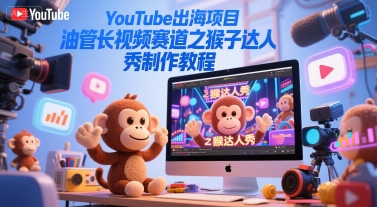 YouTube出海项目，油管长视频赛道之猴子达人秀制作教程-木白网创