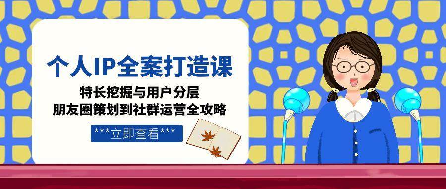 图片[1]-个人IP全案打造课，特长挖掘与用户分层，朋友圈策划到社群运营全攻略-木白网创