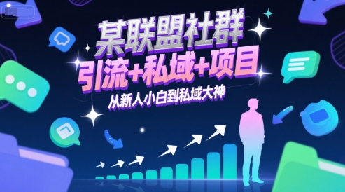 某联盟社群，引流+私域+项目，从新人小白到私域大神-木白网创