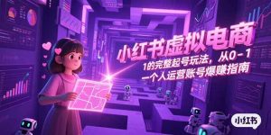 小红书虚拟电商，从0-1的完整起号玩法，一个人运营账号爆赚指南-木白网创