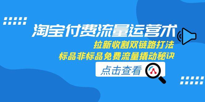 淘宝付费流量运营术，拉新收割双链路打法，标品非标品免费流量撬动秘诀-木白网创