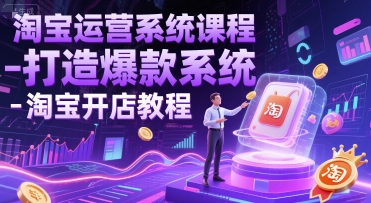 淘宝运营系统课程-打造爆款系统-淘宝开店教程-木白网创