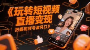 玩转短视频直播变现，把握视频号金风口-木白网创