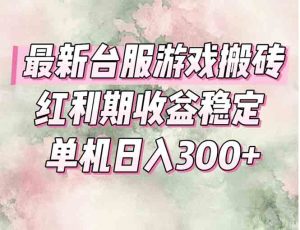 最新台服游戏搬砖，红利期收益高稳定，操作简单，小白闭眼入。-木白网创