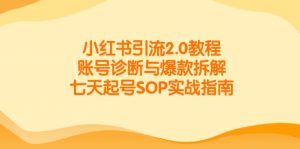 小红书引流2.0教程，账号诊断与爆款拆解，七天起号SOP实战指南-木白网创
