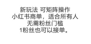 可矩阵操作，小红书商单新玩法，适合所有人，无需粉丝门槛，1粉丝也可以接单-木白网创