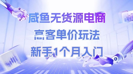 咸鱼无货源电商，高客单价玩法，新手1个月入门-木白网创
