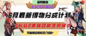 6月份最新得物创作者分成计划2.0玩法，0粉丝0基础四种模式变现，从隐蔽渠道无脑搬运，日入2张-木白网创