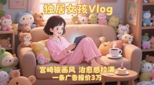 单个账号涨粉71W！用AI制作独居女孩Vlog，宫崎骏画风，治愈感拉满，一条广告报价3W-木白网创